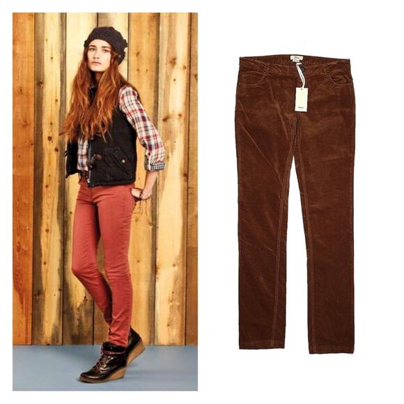 Yerse brown velvet skinny pants, NWT size small or T1 - Picture 1 of 9